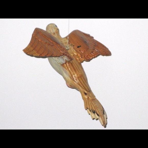 Flying morning dove hand carved hanging sculpture - Picture 3 of 7